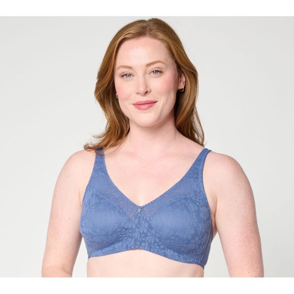 Breezies Women's Bra Sz 38DD Whisper Lace Wirefree Contour Purple